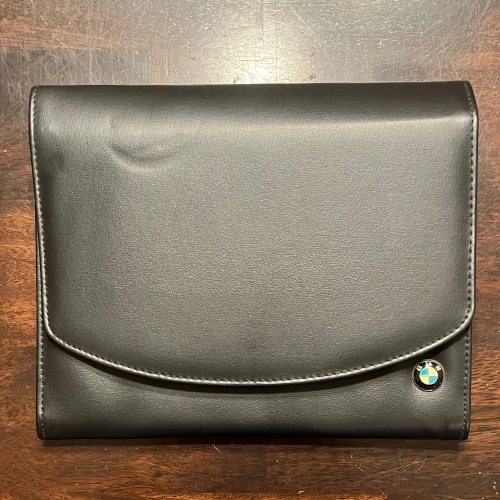 BMW Black Document Pouch with Roundel Logo Accent